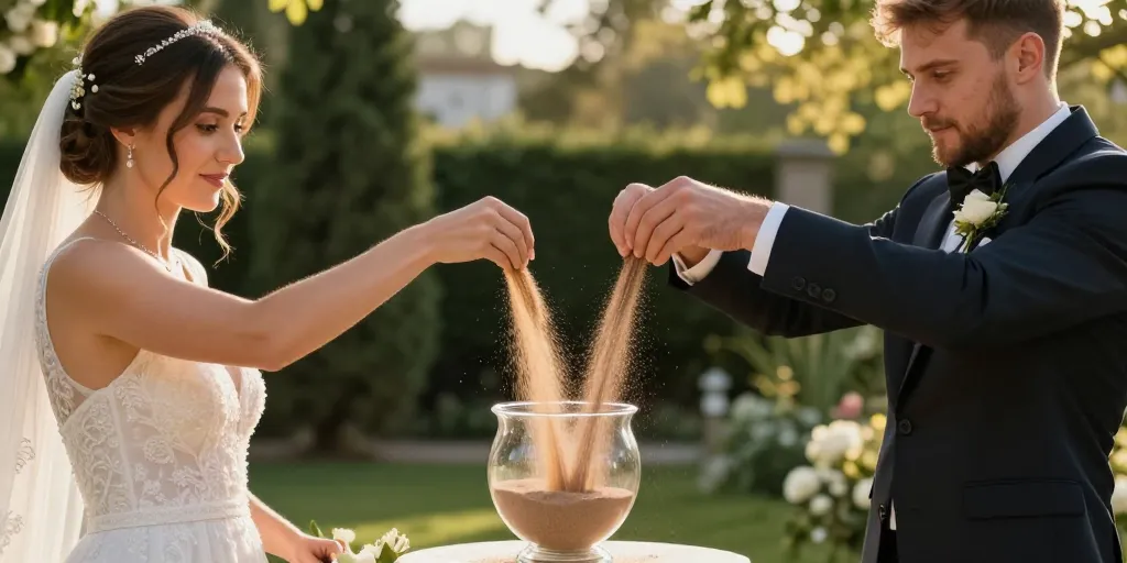 ceremonie du sable pour un mariage